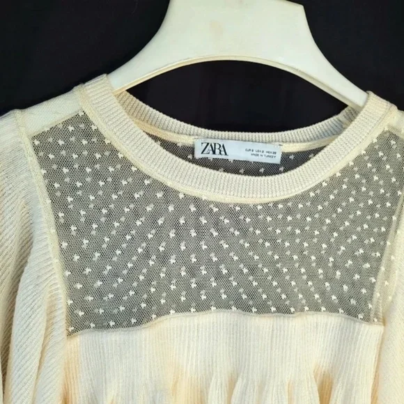 Zara Mesh Neckline Layered Top - Picture 3 of 9